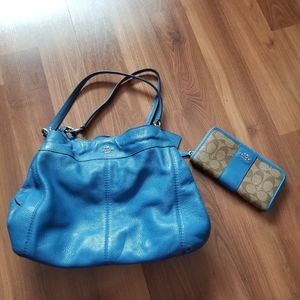 Coach purse and matching wallet